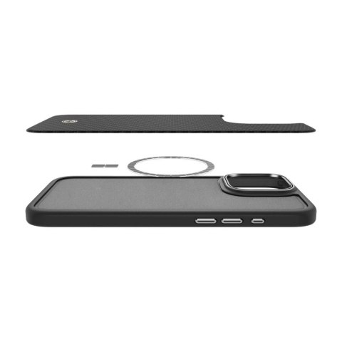 Etui Spigen Enzo Aramid Mag z MagSafe na iPhone 16 Pro - czarno-srebrne Etui Spigen Enzo Aramid Mag z MagSafe na iPhone 16 Pro - czarno-srebrne