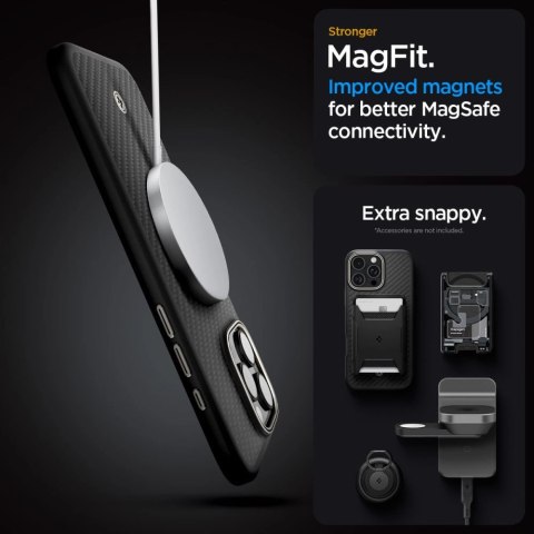Etui Spigen Enzo Aramid Mag z MagSafe na iPhone 16 Pro - matowo-czarne Etui Spigen Enzo Aramid Mag z MagSafe na iPhone 16 Pro - matowo-czarne