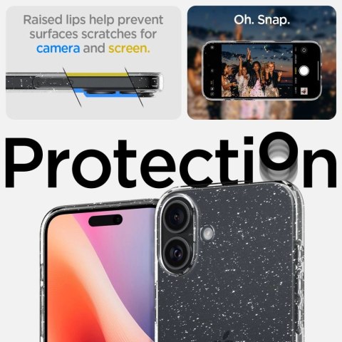 Etui Spigen Liquid Crystal na iPhone 16 Plus - przezroczysto-brokatowe Etui Spigen Liquid Crystal na iPhone 16 Plus - przezroczysto-brokatowe
