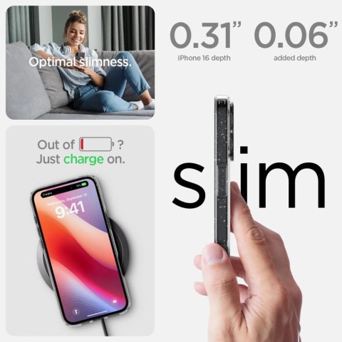 Etui Spigen Liquid Crystal na iPhone 16 Plus - przezroczysto-brokatowe Etui Spigen Liquid Crystal na iPhone 16 Plus - przezroczysto-brokatowe