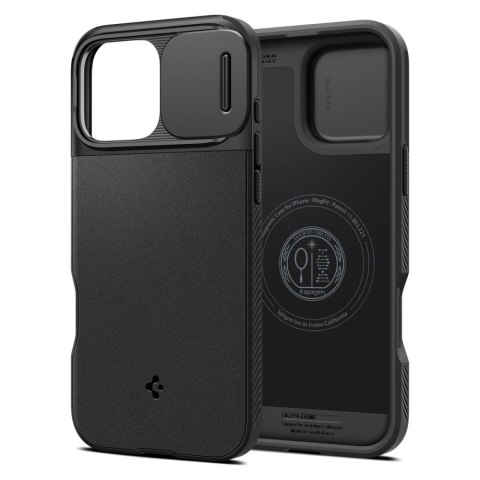 Etui Spigen Optik Armor Mag z MagSafe na iPhone 16 Pro - czarne Etui Spigen Optik Armor Mag z MagSafe na iPhone 16 Pro - czarne