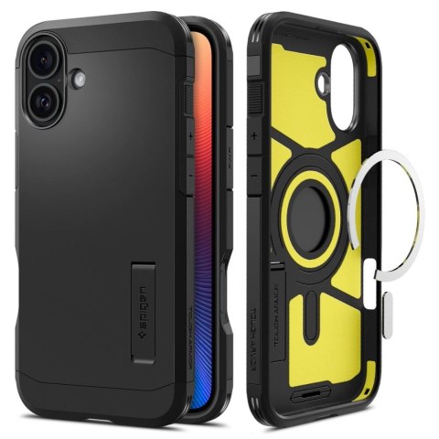Etui Spigen Tough Armor MagSafe z podstawką na iPhone 16 Plus - czarne Etui Spigen Tough Armor MagSafe z podstawką na iPhone 16 Plus - czarne