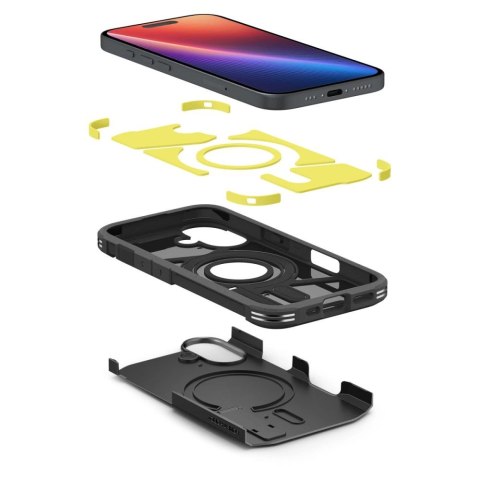 Etui Spigen Tough Armor MagSafe z podstawką na iPhone 16 Plus - czarne Etui Spigen Tough Armor MagSafe z podstawką na iPhone 16 Plus - czarne