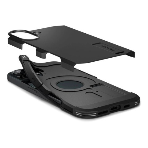 Etui Spigen Tough Armor MagSafe z podstawką na iPhone 16 Plus - czarne Etui Spigen Tough Armor MagSafe z podstawką na iPhone 16 Plus - czarne
