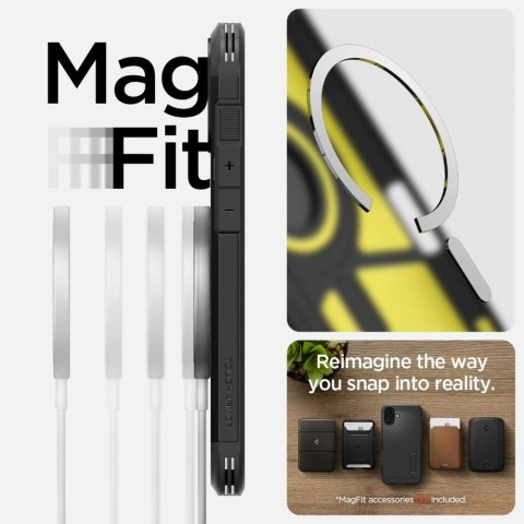 Etui Spigen Tough Armor MagSafe z podstawką na iPhone 16 Plus - czarne Etui Spigen Tough Armor MagSafe z podstawką na iPhone 16 Plus - czarne
