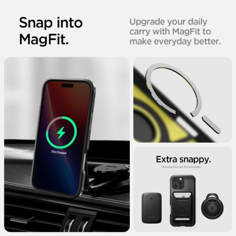 Etui Spigen Tough Armor MagSafe z podstawką na iPhone 16 Pro - czarne Etui Spigen Tough Armor MagSafe z podstawką na iPhone 16 Pro - czarne