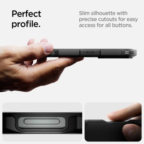 Etui Spigen Tough Armor MagSafe z podstawką na iPhone 16 Pro - czarne Etui Spigen Tough Armor MagSafe z podstawką na iPhone 16 Pro - czarne