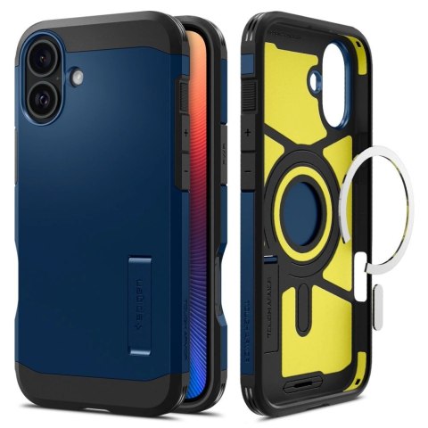 Etui Spigen Tough Armor MagSafe z podstawką na iPhone 16 - niebieskie Etui Spigen Tough Armor MagSafe z podstawką na iPhone 16 - niebieskie