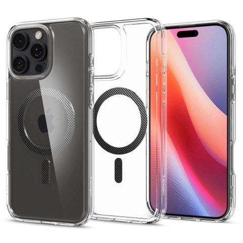 Etui Spigen Ultra Hybrid Mag Carbon Fiber z MagSafe na iPhone 16 Pro - ciemnoszare Etui Spigen Ultra Hybrid Mag Carbon Fiber z MagSafe na iPhone 16 Pro - ciemnoszare