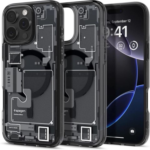Etui Spigen Ultra Hybrid Mag z MagSafe Zero One na iPhone 16 Pro Max - ciemnoszare Etui Spigen Ultra Hybrid Mag z MagSafe Zero One na iPhone 16 Pro Max - ciemnoszare
