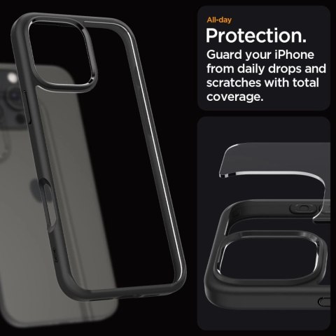 Etui Spigen Ultra Hybrid na iPhone 16 Pro - czarny mat Etui Spigen Ultra Hybrid na iPhone 16 Pro - czarny mat