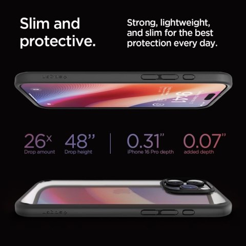 Etui Spigen Ultra Hybrid na iPhone 16 Pro - czarny mat Etui Spigen Ultra Hybrid na iPhone 16 Pro - czarny mat