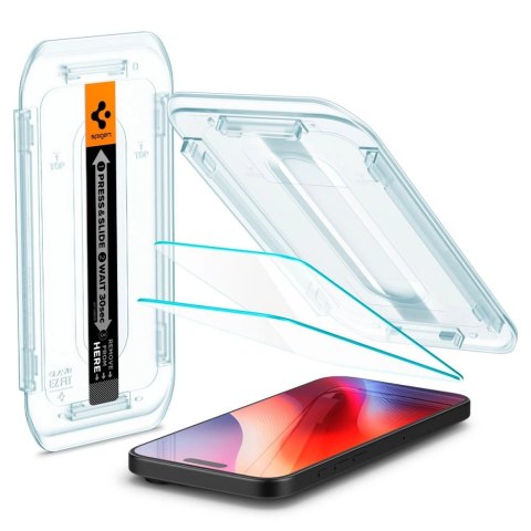Szkło hartowane Spigen Glas.tR EZ Fit na iPhone 16 Pro - 2 szt. Szkło hartowane Spigen Glas.tR EZ Fit na iPhone 16 Pro - 2 szt.