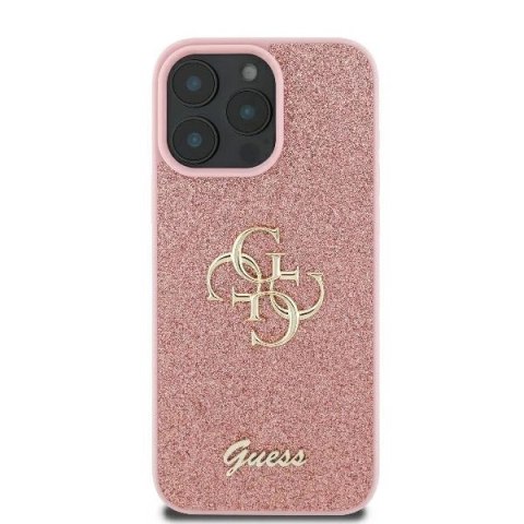 Etui Guess Fixed Glitter Big 4G na iPhone 16 Pro - różowe