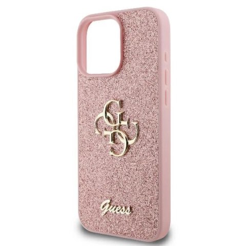 Etui Guess Fixed Glitter Big 4G na iPhone 16 Pro - różowe
