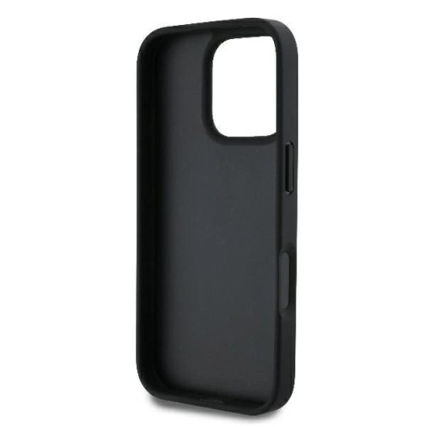 Etui Guess Leather 4G Triangle Strass na iPhone 16 Pro - czarne