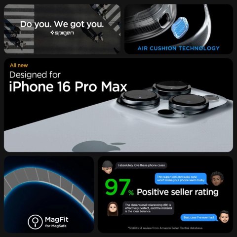 Etui Spigen Enzo Aramid Mag z MagSafe na iPhone 16 Pro Max - matowo-czarne Etui Spigen Enzo Aramid Mag z MagSafe na iPhone 16 Pro Max - matowo-czarne