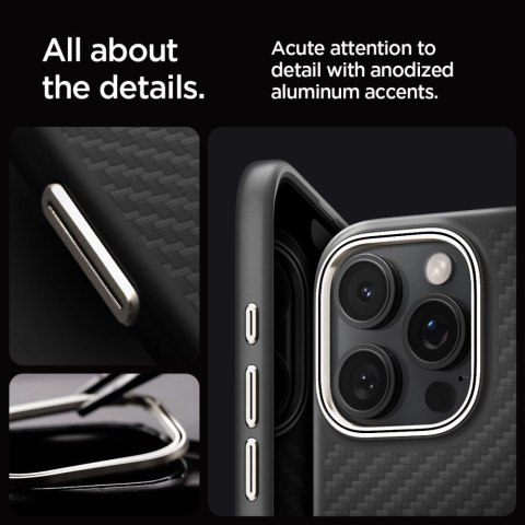 Etui Spigen Enzo Aramid Mag z MagSafe na iPhone 16 Pro Max - matowo-czarne Etui Spigen Enzo Aramid Mag z MagSafe na iPhone 16 Pro Max - matowo-czarne