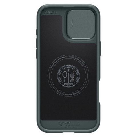 Etui Spigen Optik Armor Mag z MagSafe na iPhone 16 Pro Max - zielone Etui Spigen Optik Armor Mag z MagSafe na iPhone 16 Pro Max - zielone