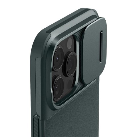 Etui Spigen Optik Armor Mag z MagSafe na iPhone 16 Pro Max - zielone Etui Spigen Optik Armor Mag z MagSafe na iPhone 16 Pro Max - zielone