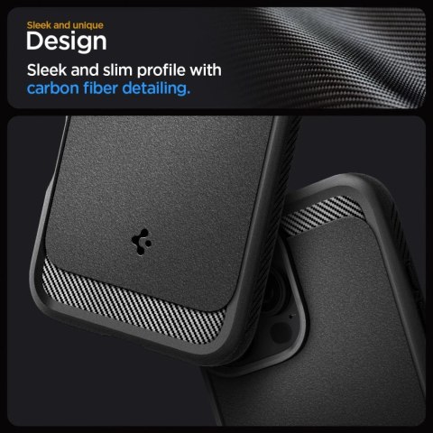 Etui Spigen Rugged Armor MagSafe do iPhone 16 Pro Max - czarne Etui Spigen Rugged Armor MagSafe do iPhone 16 Pro Max - czarne