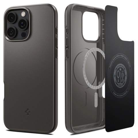 Etui Spigen Thin Fit MagSafe do na iPhone 16 Pro Max - gunmetal Etui Spigen Thin Fit MagSafe do na iPhone 16 Pro Max - gunmetal