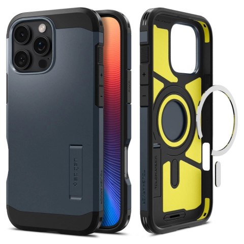 Etui Spigen Tough Armor MagSafe z podstawką na iPhone 16 Pro Max - ciemnoszare Etui Spigen Tough Armor MagSafe z podstawką na iPhone 16 Pro Max - ciemnoszare