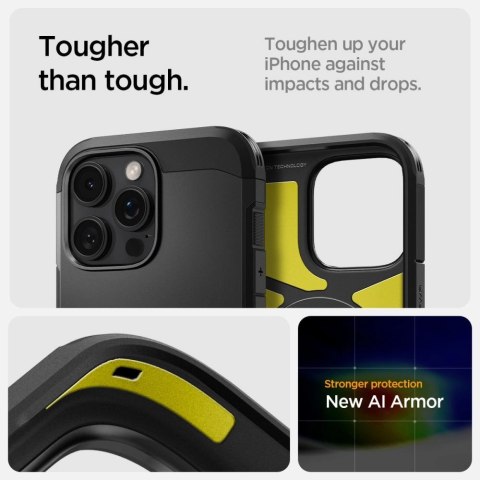 Etui Spigen Tough Armor MagSafe z podstawką na iPhone 16 Pro Max - czarne Etui Spigen Tough Armor MagSafe z podstawką na iPhone 16 Pro Max - czarne