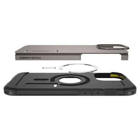 Etui Spigen Tough Armor MagSafe z podstawką na iPhone 16 Pro Max - gunmetal Etui Spigen Tough Armor MagSafe z podstawką na iPhone 16 Pro Max - gunmetal