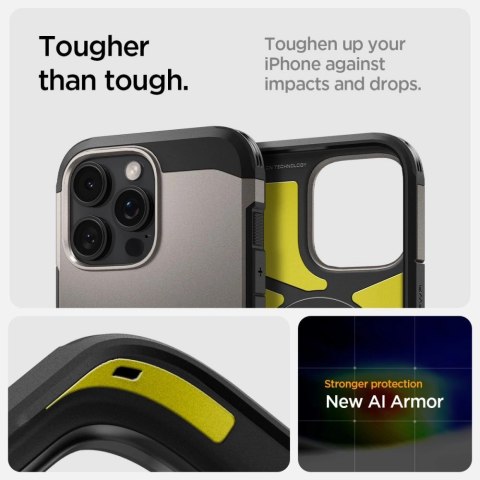 Etui Spigen Tough Armor MagSafe z podstawką na iPhone 16 Pro Max - gunmetal Etui Spigen Tough Armor MagSafe z podstawką na iPhone 16 Pro Max - gunmetal