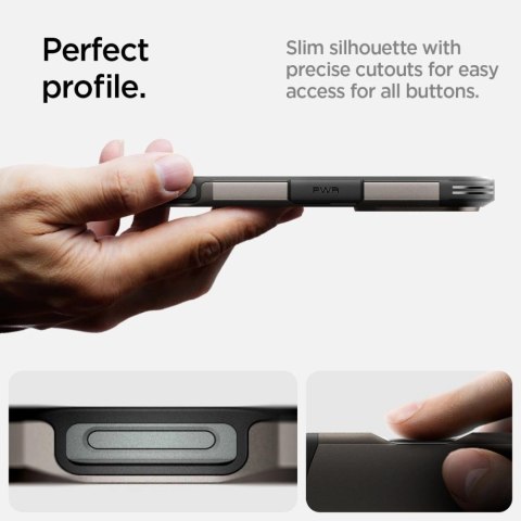 Etui Spigen Tough Armor MagSafe z podstawką na iPhone 16 Pro Max - gunmetal Etui Spigen Tough Armor MagSafe z podstawką na iPhone 16 Pro Max - gunmetal