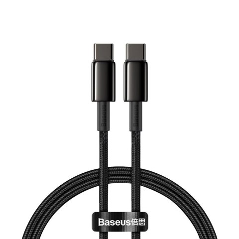 Kabel Baseus CATWJ-01 USB-C - USB-C PD QC 100W 5A 1m - czarny Kabel Baseus CATWJ-01 USB-C - USB-C PD QC 100W 5A 1m - czarny