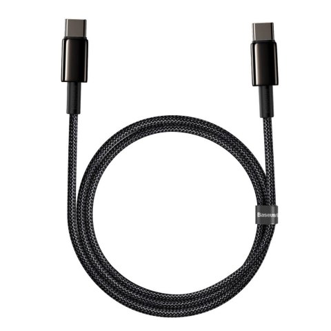 Kabel Baseus CATWJ-01 USB-C - USB-C PD QC 100W 5A 1m - czarny Kabel Baseus CATWJ-01 USB-C - USB-C PD QC 100W 5A 1m - czarny