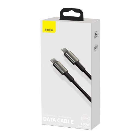 Kabel Baseus CATWJ-01 USB-C - USB-C PD QC 100W 5A 1m - czarny Kabel Baseus CATWJ-01 USB-C - USB-C PD QC 100W 5A 1m - czarny