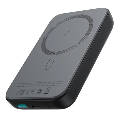 Powerbank Joyroom JR-W020 20W 10000mAh MagSafe + kabel USB-A - USB-C 0.25m - czarny Powerbank Joyroom JR-W020 20W 10000mAh MagSafe + kabel USB-A - USB-C 0.25m - czarny