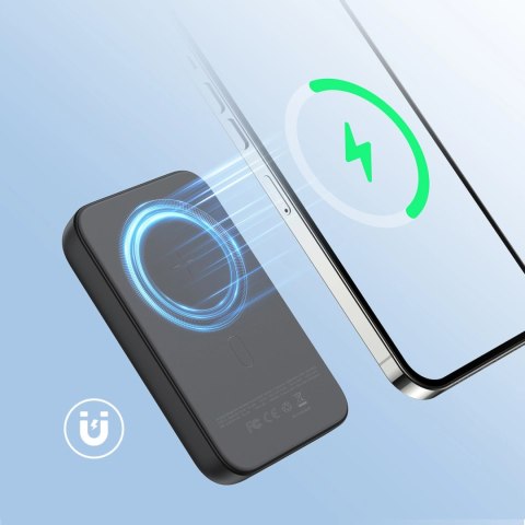 Powerbank Joyroom JR-W020 20W 10000mAh MagSafe + kabel USB-A - USB-C 0.25m - czarny Powerbank Joyroom JR-W020 20W 10000mAh MagSafe + kabel USB-A - USB-C 0.25m - czarny