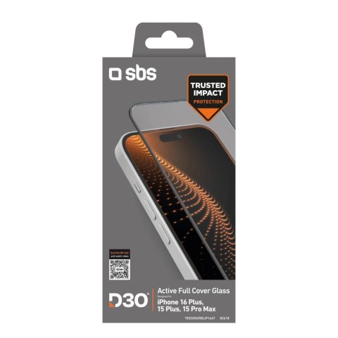 Szkło hartowane SBS Tempered Glass D3O z ramką do iPhone 16 Plus / iPhone 15 Plus Szkło hartowane SBS Tempered Glass D3O z ramką do iPhone 16 Plus / iPhone 15 Plus