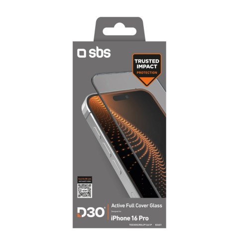 Szkło hartowane SBS Tempered Glass D3O z ramką do iPhone 16 Pro Szkło hartowane SBS Tempered Glass D3O z ramką do iPhone 16 Pro