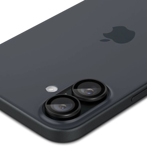 Szkło hartowane na Spigen Glass tR EZ Fit Optik Pro na aparat do iPhone 16 Plus (2 szt.) - czarne Szkło hartowane na Spigen Glass tR EZ Fit Optik Pro na aparat do iPhone 16 Plus (2 szt.) - czarne