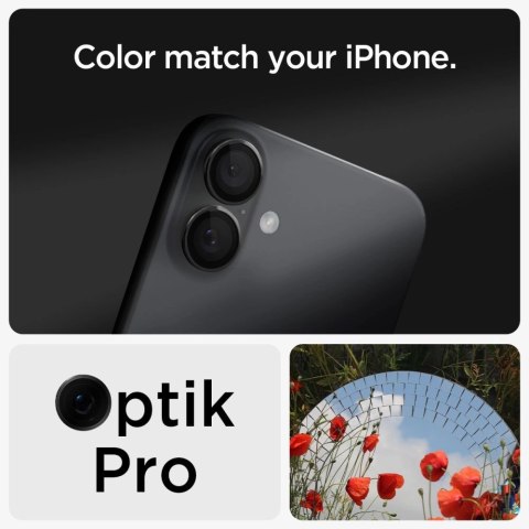 Szkło hartowane na Spigen Glass tR EZ Fit Optik Pro na aparat do iPhone 16 Plus (2 szt.) - czarne Szkło hartowane na Spigen Glass tR EZ Fit Optik Pro na aparat do iPhone 16 Plus (2 szt.) - czarne