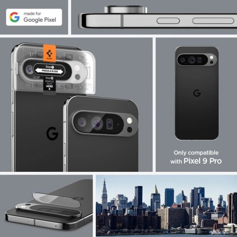 Szkło hartowane na aparat Spigen Optik.tR Ez Fit na Google Pixel 9 Pro (2-pak)