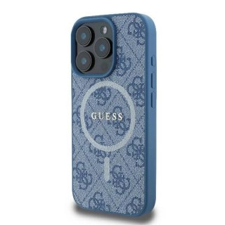 Etui Guess 4G Ring Classic Logo MagSafe na iPhone 16 Pro - niebieskie