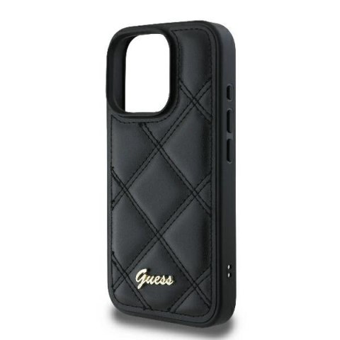 Etui Guess Quilted Metal Logo na iPhone 16 Pro Max - czarne