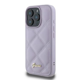 Etui Guess Quilted Metal Logo na iPhone 16 Pro Max - jasnofioletowe