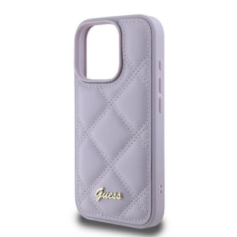 Etui Guess Quilted Metal Logo na iPhone 16 Pro Max - jasnofioletowe