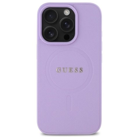 Etui Guess Saffiano MagSafe na iPhone 16 Pro Max - fioletowe