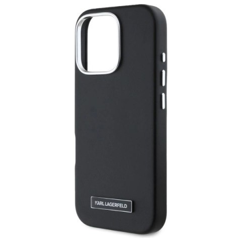 Etui Karl Lagerfeld FW Metal Plate MagSafe na iPhone 16 Pro Max - czarne Etui Karl Lagerfeld FW Metal Plate MagSafe na iPhone 16 Pro Max - czarne