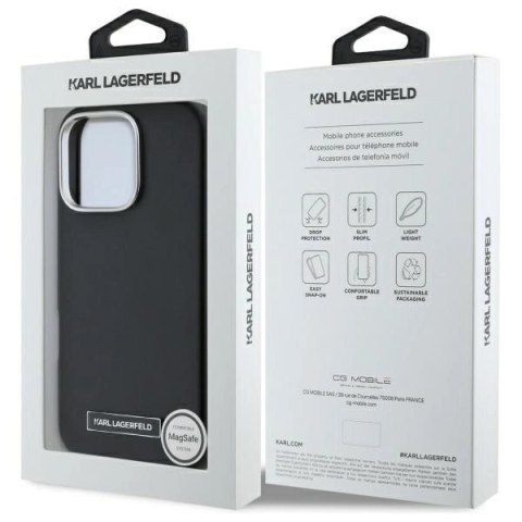 Etui Karl Lagerfeld FW Metal Plate MagSafe na iPhone 16 Pro Max - czarne Etui Karl Lagerfeld FW Metal Plate MagSafe na iPhone 16 Pro Max - czarne