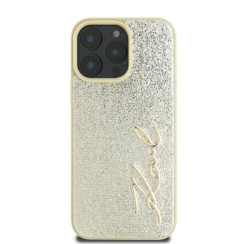 Etui Karl Lagerfeld Metal Signature na iPhone 16 Pro - złote Etui Karl Lagerfeld Metal Signature na iPhone 16 Pro - złote