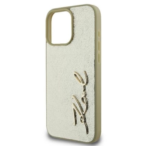 Etui Karl Lagerfeld Metal Signature na iPhone 16 Pro - złote Etui Karl Lagerfeld Metal Signature na iPhone 16 Pro - złote